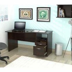 Wholesale ✨ Inval America Espresso Curved Top Writing Desk 😍 -Cheap Executive Store 1939826 L