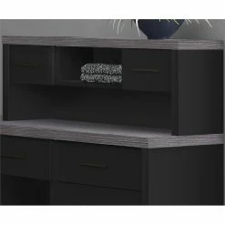 Wholesale ❤️ Monarch 63" Contemporary Corner Wooden Writing Desk With Hutch In Black And Gray 😉 -Cheap Executive Store 1940017 2 L