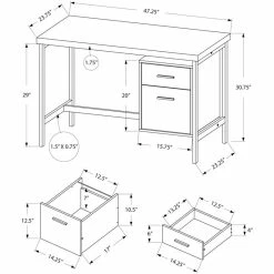 Best reviews of 😀 Monarch 48" Contemporary Wooden Writing Desk In Black And Gray ⭐ -Cheap Executive Store 1940023 3 L