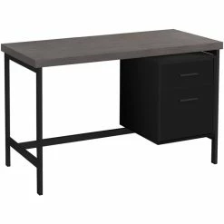 Best reviews of 😀 Monarch 48" Contemporary Wooden Writing Desk In Black And Gray ⭐