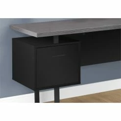 Best Pirce 🤩 Monarch 71" Contemporary Adjustable Wooden Writing Desk In Black And Gray 😍 -Cheap Executive Store 1947131 2 L