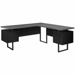Best Pirce 🤩 Monarch 71" Contemporary Adjustable Wooden Writing Desk In Black And Gray 😍