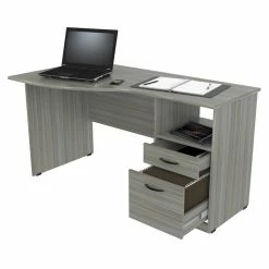 Flash Sale ❤️ Inval America Inval Curved Top Writing Desk In Smoke Oak Engineered Wood 💯 -Cheap Executive Store 1950769 2 L