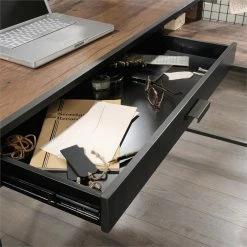 Cheap ⭐ Sauder Boulevard Cafe Mid-Century Metal L-Shape Computer Desk In Vintage Oak 🤩 -Cheap Executive Store 1953044 13 L