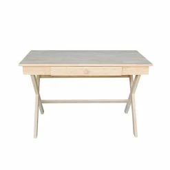 Cheap 🥰 International Concepts Cross Leg Desk Unfinished 😍 -Cheap Executive Store 1955336 3 L