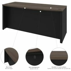Buy 🔥 Bestar Connexion Bowfront Writing Desk In Antigua And Black 🎉 -Cheap Executive Store 1962790 6 L