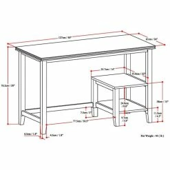 Budget 🎉 Simpli Home Artisan Solid Wood Transitional 50 " Desk In Russet Brown 🛒 -Cheap Executive Store 1968896 6 L