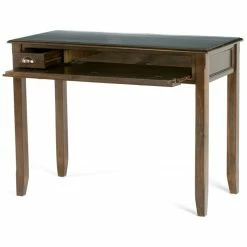 Deals 💯 Simpli Home Burlington Wood Transitional 42" Writing Office Desk In Mahogany Brown ⭐ -Cheap Executive Store 1968905 3 L