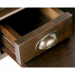 Deals 💯 Simpli Home Burlington Wood Transitional 42" Writing Office Desk In Mahogany Brown ⭐ -Cheap Executive Store 1968905 5 L