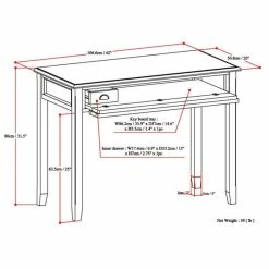 Deals 💯 Simpli Home Burlington Wood Transitional 42" Writing Office Desk In Mahogany Brown ⭐ -Cheap Executive Store 1968905 7 L