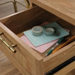 Hot Sale ⭐ Sauder Coral Cape Home Office Wood L-Shaped Desk In Sindoori Mango And Gold 👍 -Cheap Executive Store 1991564 11 L