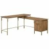 Hot Sale ⭐ Sauder Coral Cape Home Office Wood L-Shaped Desk In Sindoori Mango And Gold 👍