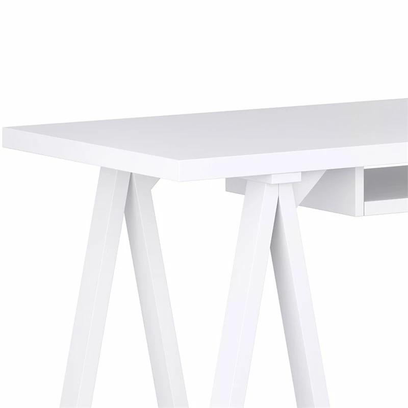 Top 10 😀 Simpli Home Sawhorse 60" Soild Wood Modern Industrial Computer Desk In White 😉 4 Top 10 😀 Simpli Home Sawhorse 60" Soild Wood Modern Industrial Computer Desk In White 😉 - Image 4
