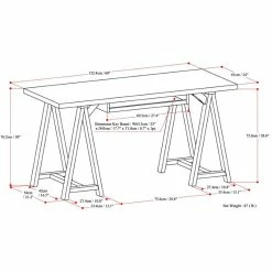 Top 10 😀 Simpli Home Sawhorse 60" Soild Wood Modern Industrial Computer Desk In White 😉 15 Top 10 😀 Simpli Home Sawhorse 60" Soild Wood Modern Industrial Computer Desk In White 😉 -Cheap Executive Store 2003406 7 L