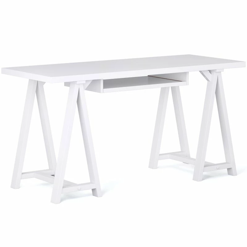 Top 10 😀 Simpli Home Sawhorse 60" Soild Wood Modern Industrial Computer Desk In White 😉 1 Top 10 😀 Simpli Home Sawhorse 60" Soild Wood Modern Industrial Computer Desk In White 😉