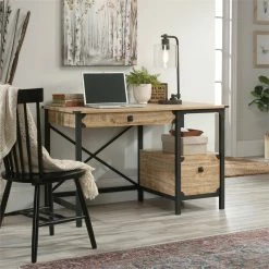 Promo 😍 Sauder Steel River Engineered Wood And Metal Computer Desk In Milled Mesquite 🌟 -Cheap Executive Store 2012400 4 L