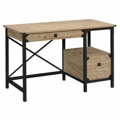 Promo 😍 Sauder Steel River Engineered Wood And Metal Computer Desk In Milled Mesquite 🌟