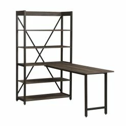 Promo 🌟 Liberty Furniture Tanners Creek Medium Gray Desk And Bookcase Set 🌟 -Cheap Executive Store 2013952 4 L