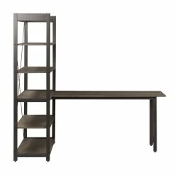 Promo 🌟 Liberty Furniture Tanners Creek Medium Gray Desk And Bookcase Set 🌟