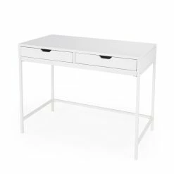 Buy 🧨 Butler Specialty Company Butler Specialty Belka Desk With Drawers In White 😀
