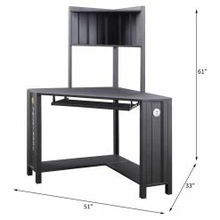 Cheapest ✨ ACME Furniture ACME Cargo Metal Corner Writing Desk With USB Charging Dock In Gunmetal 🎁 -Cheap Executive Store 2018485 11 L