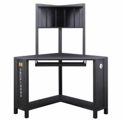 Cheapest ✨ ACME Furniture ACME Cargo Metal Corner Writing Desk With USB Charging Dock In Gunmetal 🎁 -Cheap Executive Store 2018485 7 L