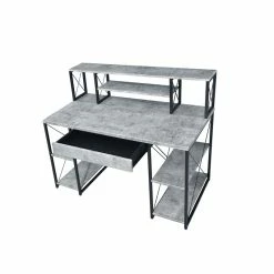 Cheap 💯 ACME Furniture ACME Amiel Wooden 1-Drawer Writing Desk In Faux Concrete And Black 👏 -Cheap Executive Store 2019428 2 L