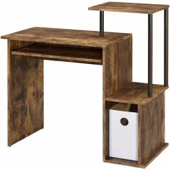 Coupon 🥰 ACME Furniture ACME Lyphre Wooden Top Computer Desk In Weathered Oak And Black 🤩
