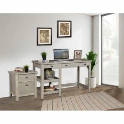 Brand new 🎁 Origins By Alpine Ashville Wood Desk In Smokey Gray ✨ -Cheap Executive Store 2020640 5 L