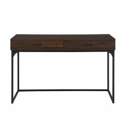 Budget ✔️ Carolina Classics Horatio Metal Computer Desk With Drawers In Elm And Black ✨ -Cheap Executive Store 2025057 3 L