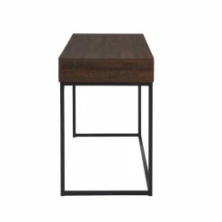 Budget ✔️ Carolina Classics Horatio Metal Computer Desk With Drawers In Elm And Black ✨ -Cheap Executive Store 2025057 4 L