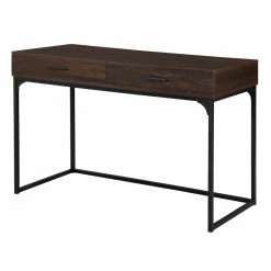 Budget ✔️ Carolina Classics Horatio Metal Computer Desk With Drawers In Elm And Black ✨