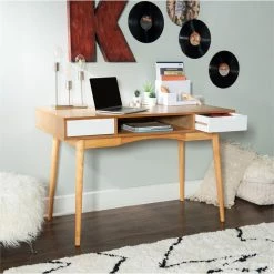 Top 10 😍 Allora Wood Writing Desk In Brown 🛒 -Cheap Executive Store 2107255 8 L