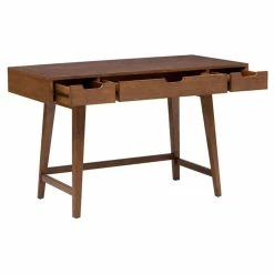 Promo 🌟 Allora Furniture Mid-Century Writing Desk In Brown 👏 -Cheap Executive Store 2107649 2 L