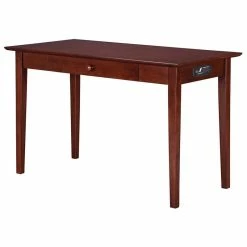 Best deal 🎉 Allora 1 Drawer 48" Shaker Style Charger Solid Wood Writing Desk In Walnut 🛒