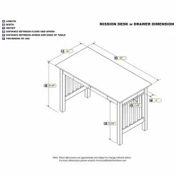 Cheap 🎉 Allora 1 Drawer 48" Mission Style Charger Solid Wood Writing Desk In Walnut ✔️ -Cheap Executive Store 2109123 4 L
