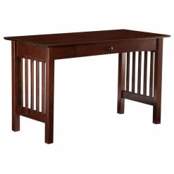 Best Sale 🎉 Allora 48" 1 Drawer Mission Style Solid Wood Writing Desk In Walnut 🤩