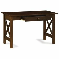Deals 🔥 Allora 1 Drawer 48" Solid Wood Writing Desk In Walnut 🔔