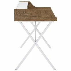 New 🥰 Allora Writing Home Office Desk In Walnut 😉 -Cheap Executive Store 2109506 3 L