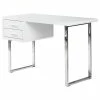 Flash Sale 🎁 Best Master Furniture Best Master Modern 2-Drawer Poplar Wood Computer Desk In White High Gloss 🎁