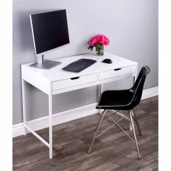 Best reviews of ⭐ Beaumont Lane Metropolitan Living Desk With Drawers In White ❤️ -Cheap Executive Store 2119583 2 L