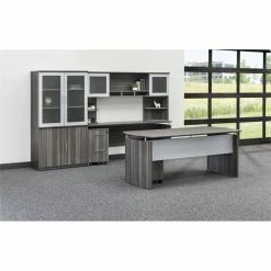 Promo 🔔 Safco Medina 72" Computer Desk In Gray Steel 🌟 -Cheap Executive Store 2138903 11 L