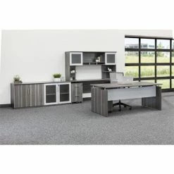 Promo 🔔 Safco Medina 72" Computer Desk In Gray Steel 🌟 -Cheap Executive Store 2138903 12 L