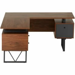 Best reviews of 👍 Techni Mobili Reversible Wooden L Shaped Computer Writing Desk In Walnut ✨ -Cheap Executive Store 2139436 18 L