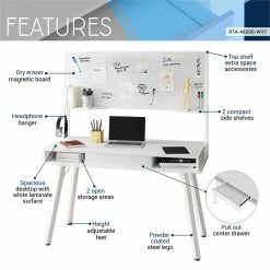 Best reviews of ✔️ Techni Mobili Computer Writing Desk In White With Magnetic Dry Erase Board 🔥 -Cheap Executive Store 2139437 19 L