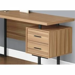 Wholesale 🔔 Monarch Reversible Wooden L Shaped Corner Computer Desk In Light Brown And Black 👏 -Cheap Executive Store 2153826 2 L