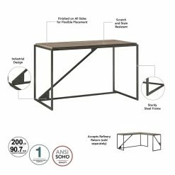 Top 10 ⌛ Bush Refinery 50W L Shaped Industrial Desk In Rustic Gray - Engineered Wood 🧨 -Cheap Executive Store 2163733 2 L