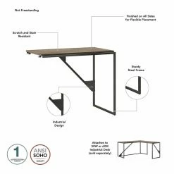Top 10 ⌛ Bush Refinery 50W L Shaped Industrial Desk In Rustic Gray - Engineered Wood 🧨 -Cheap Executive Store 2163733 3 L