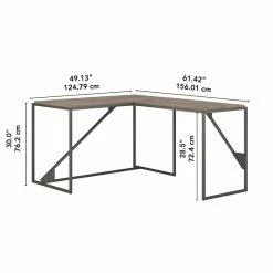 Top 10 ⌛ Bush Refinery 50W L Shaped Industrial Desk In Rustic Gray - Engineered Wood 🧨 -Cheap Executive Store 2163733 5 L