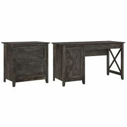 Best reviews of 😀 Bush Key West Computer Desk With Lateral File Cabinet In Dark Gray - Engineered Wood 🥰